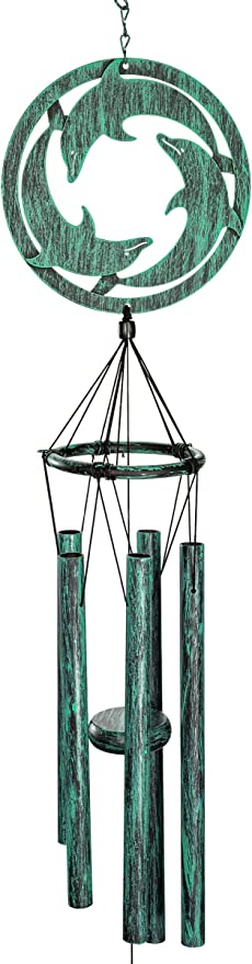 VP Home Tribal Turtles Outdoor Garden Decor Wind Chime (Rustic Sea Green