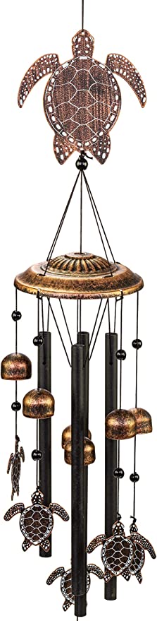 VP Home Tribal Turtles Outdoor Garden Decor Wind Chime (Rustic Sea Green